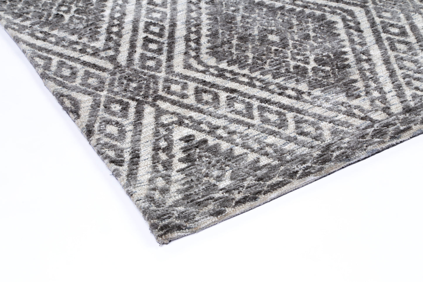 Amritsar | Majitha Cotton Blend Rug - Charcoal & Beige