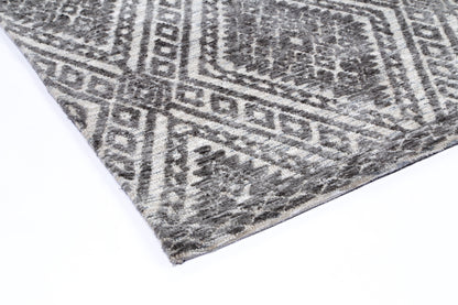 Amritsar | Majitha Cotton Blend Rug - Charcoal & Beige