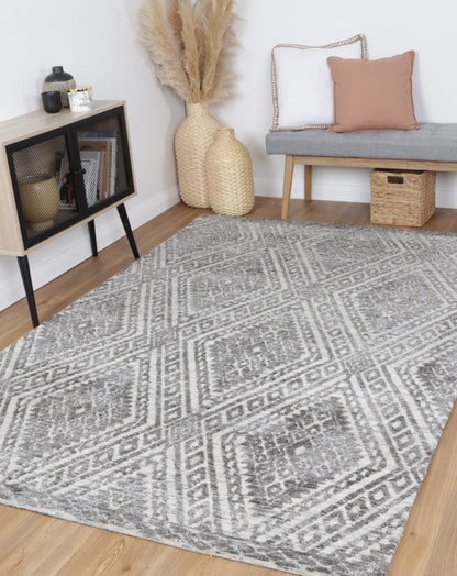 Amritsar | Majitha Cotton Blend Rug - Charcoal & Beige