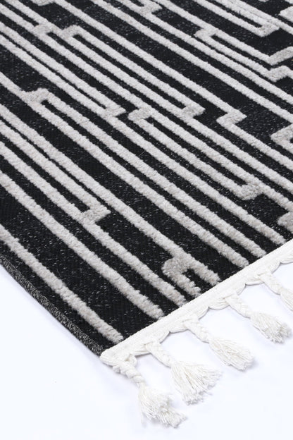 Ares | Arcadia Geomteric Black and White Rug