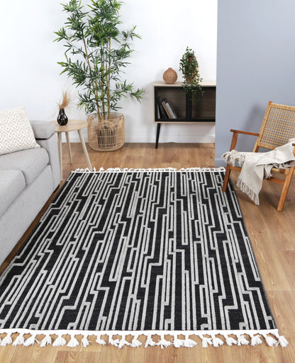Ares | Arcadia Geomteric Black and White Rug