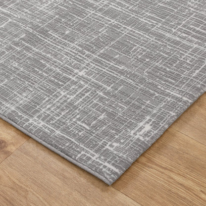 Atina | Distressed Geo Lines Rug - Grey