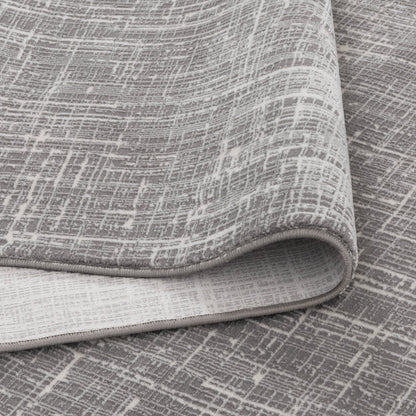 Atina | Distressed Geo Lines Rug - Grey