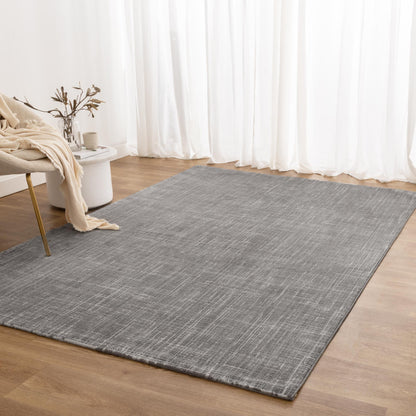 Atina | Distressed Geo Lines Rug - Grey