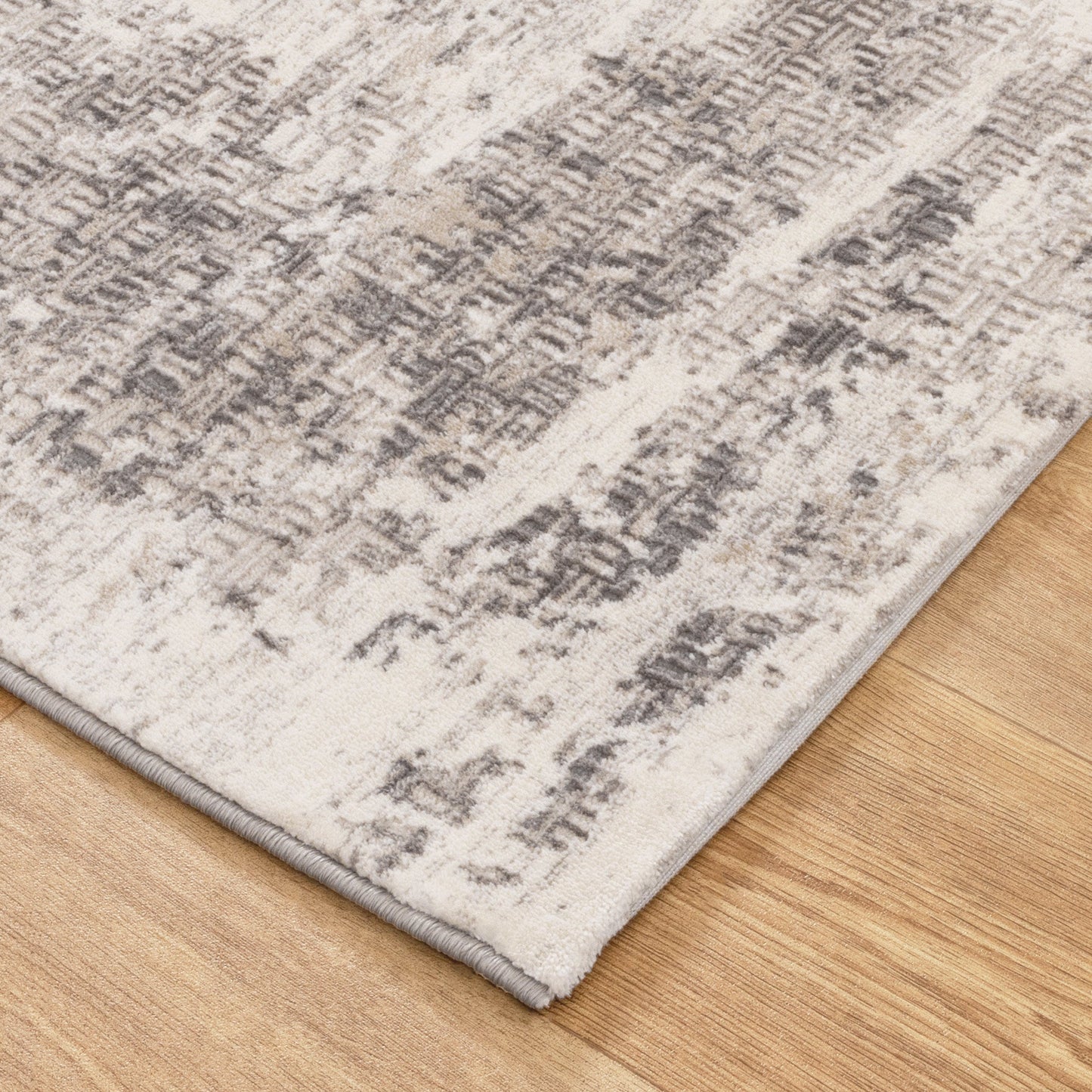 Atina | Distressed Border Rug - Beige & Grey