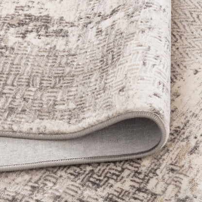 Atina | Distressed Border Rug - Beige & Grey