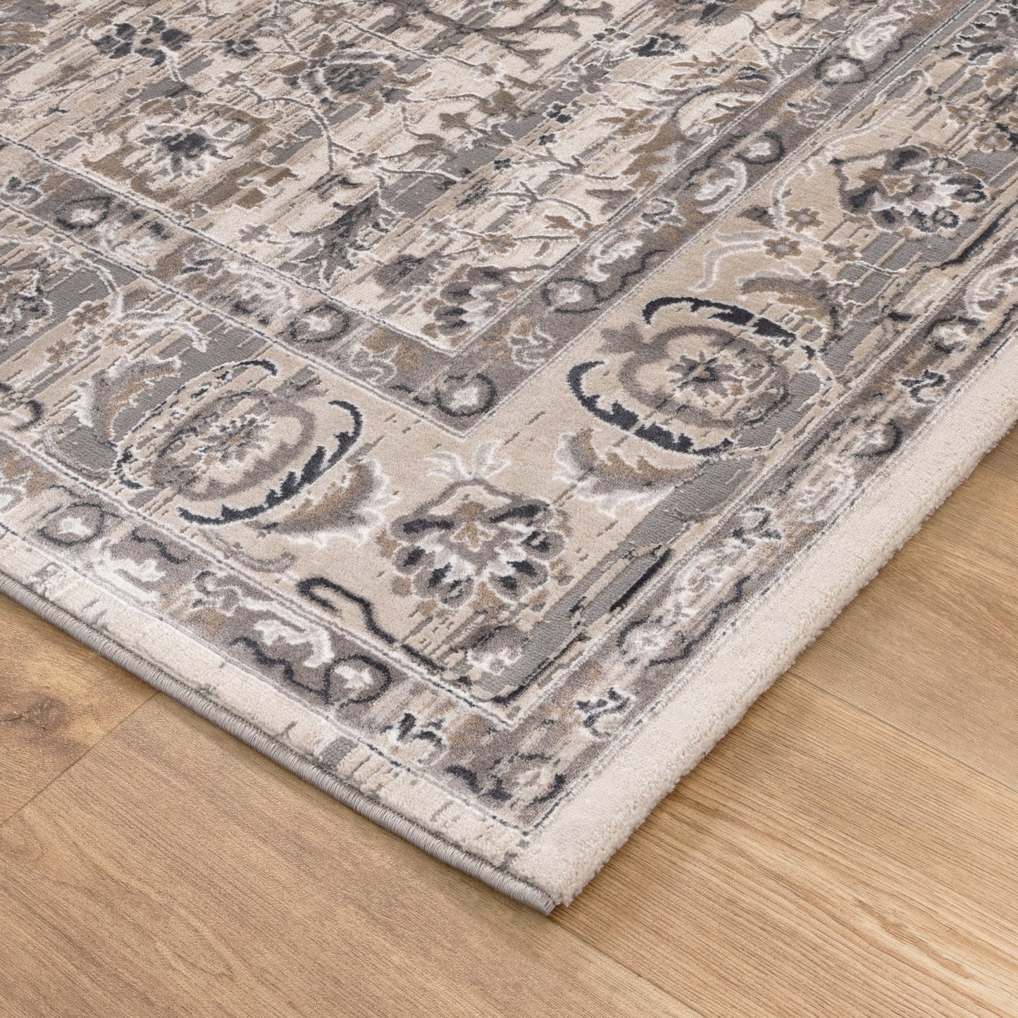 Atina | Distressed Transitional Rug - Beige & Grey