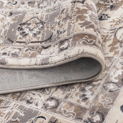 Atina | Distressed Transitional Rug - Beige & Grey