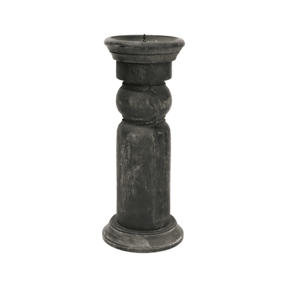 Ulysis | Antique Wood Candle Stand Washed Black (assorted) - Mirra Interiors