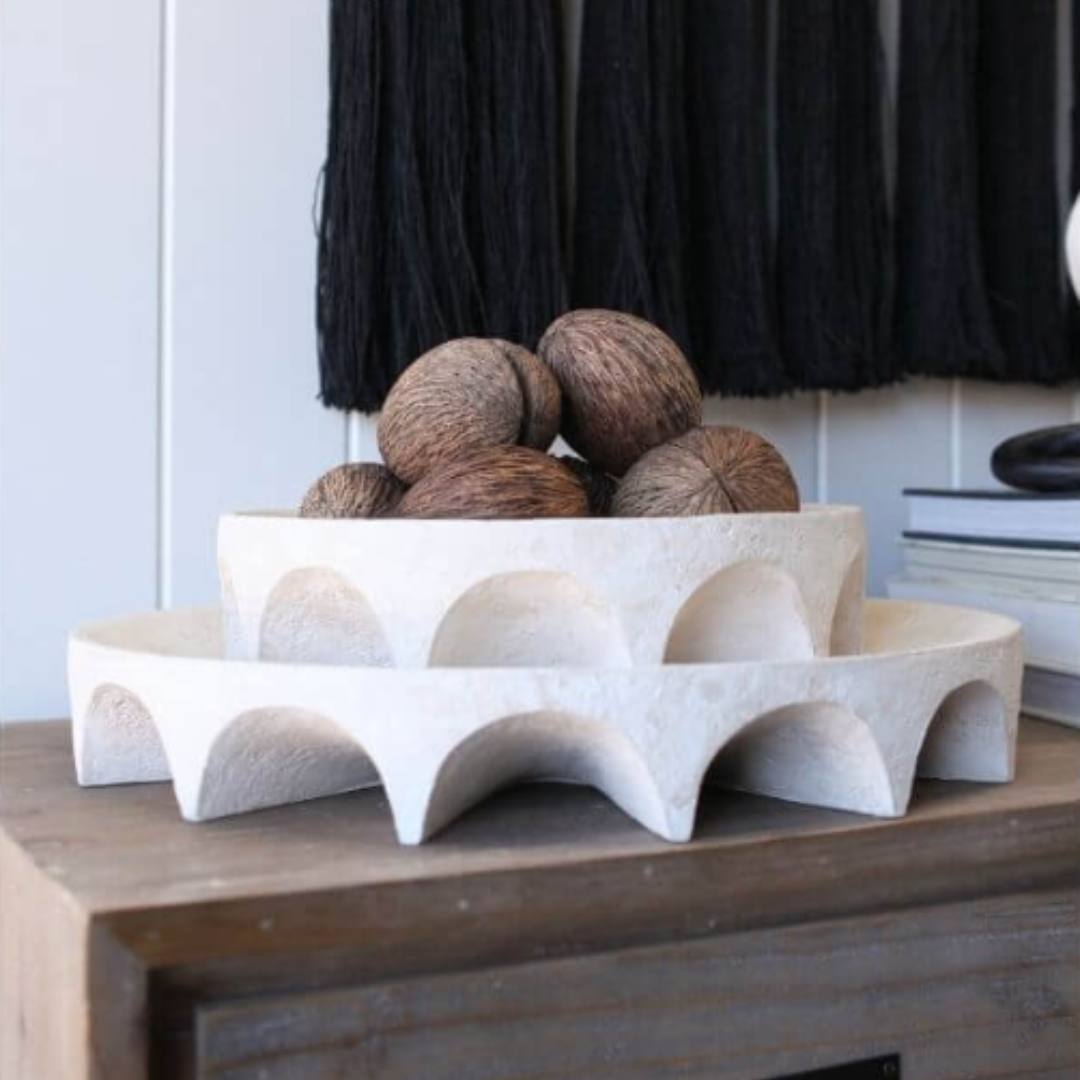 Arcus | Scalloped Decorative Bowl - Natural (Large)