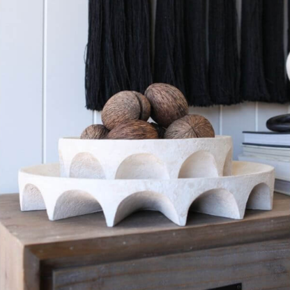 Arcus | Scalloped Decorative Bowl - Natural (Large)