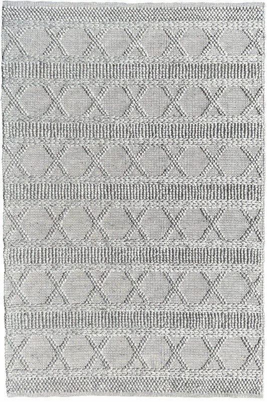 Zuri | Cross Wool Rug Spotted Grey - Mirra Interiors