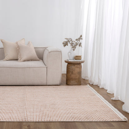 Berno | Loop Stripes Rug - Pink & Ivory