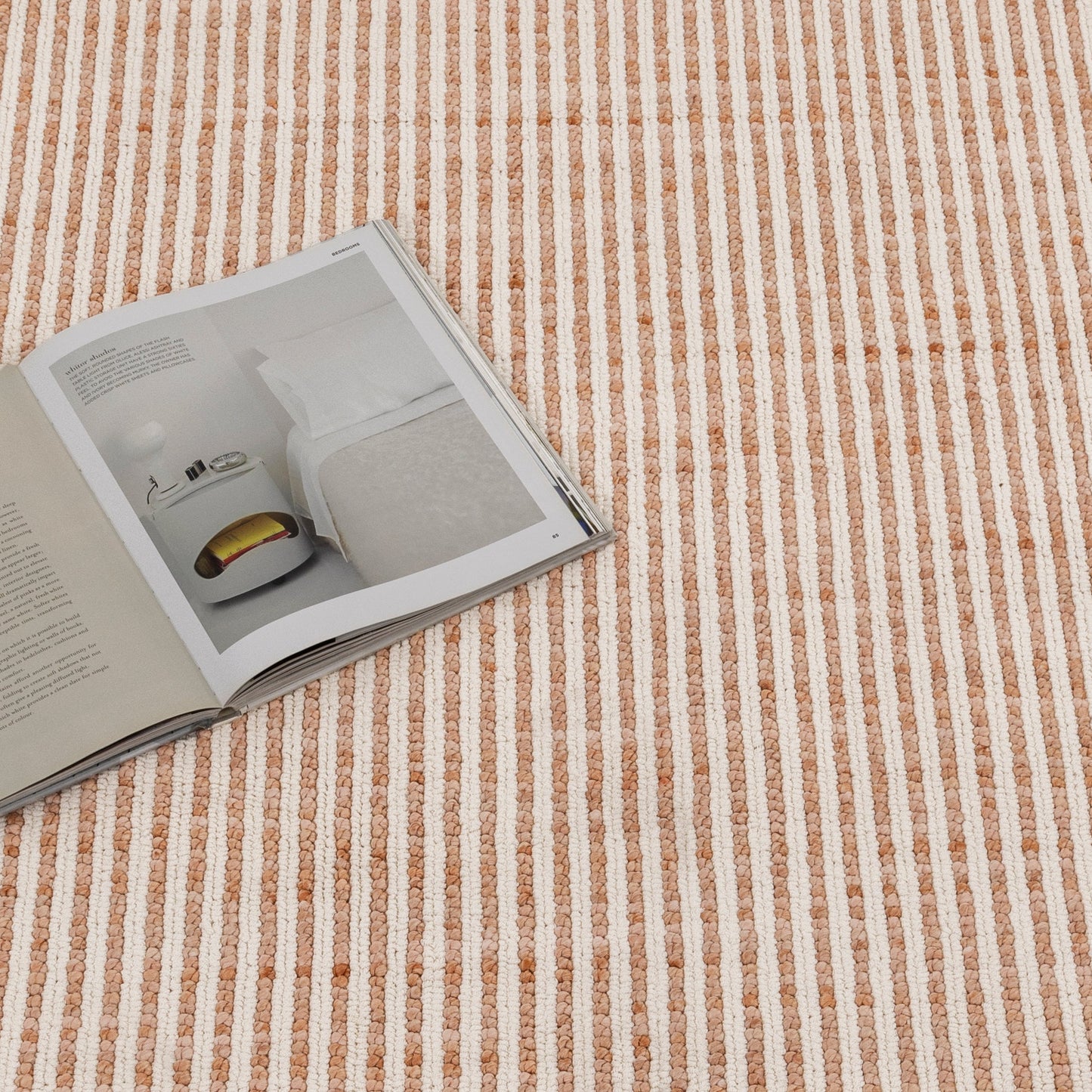 Berno | Loop Stripes Rug - Pink & Ivory