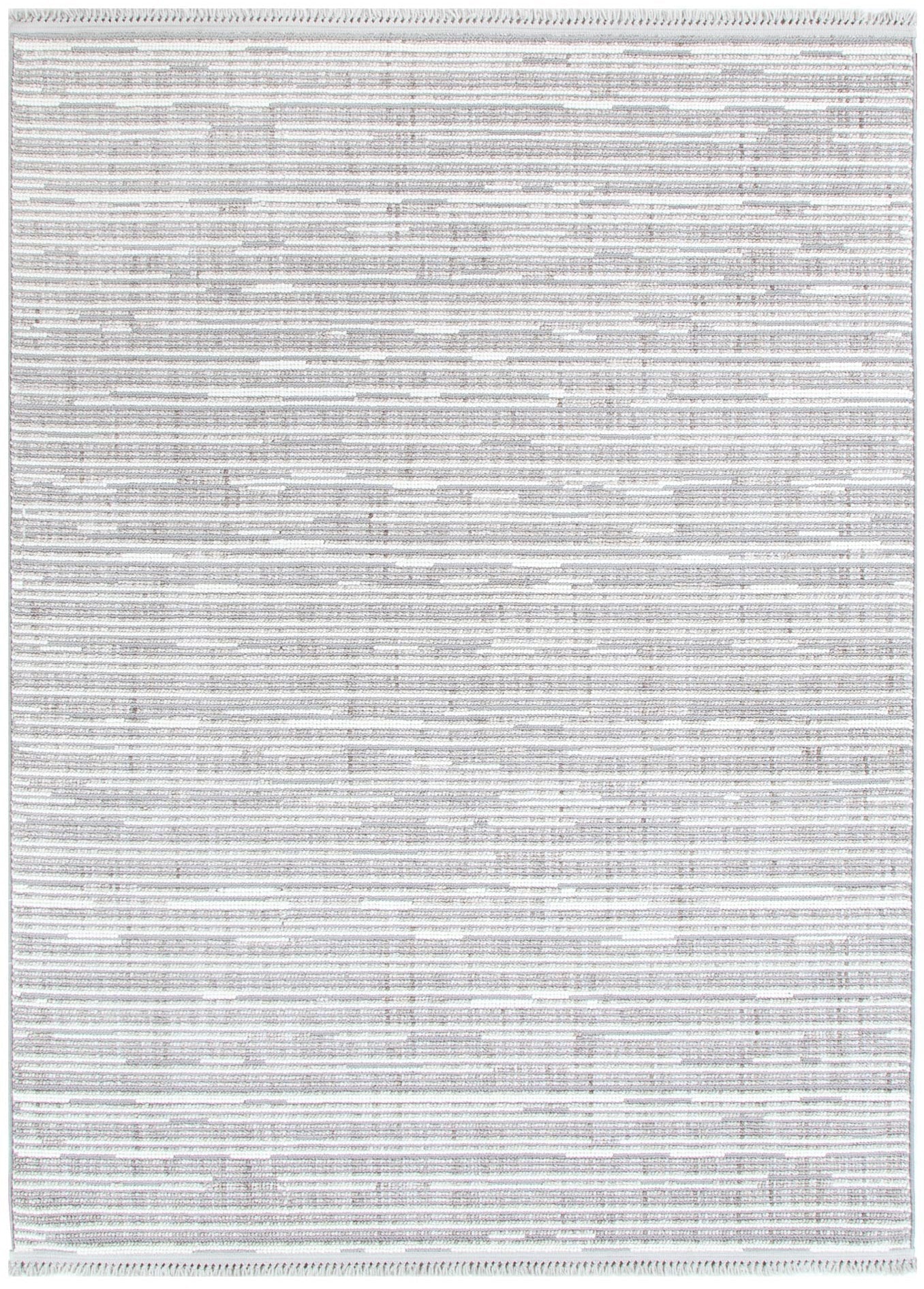 Berno | Loop Lines Rug - Silver & Ivory