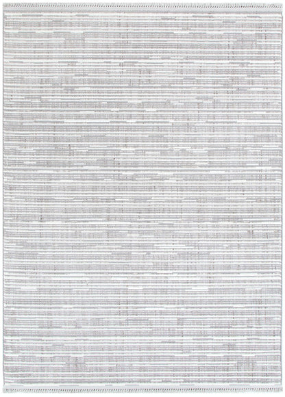 Berno | Loop Lines Rug - Silver & Ivory