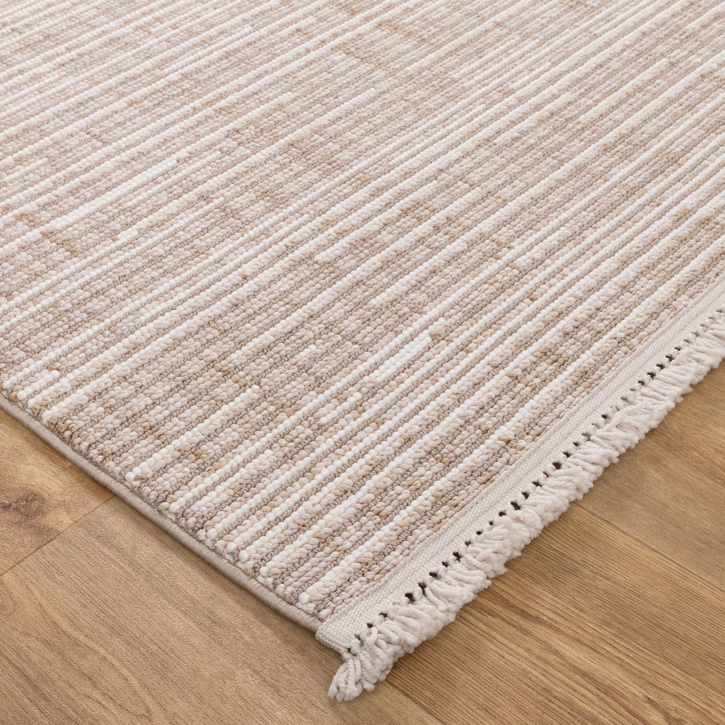 Berno | Loop Lines Rug - Beige & Ivory