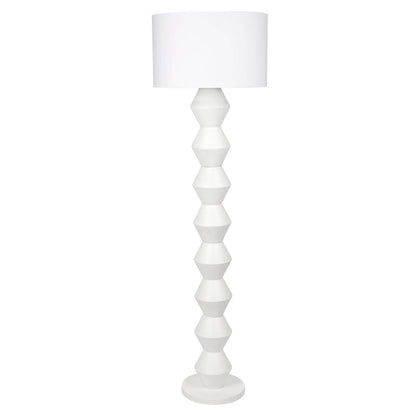 Avery | Resin Geometric Floor Lamp White - Mirra Interiors