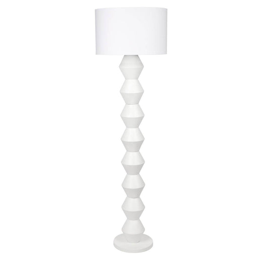 Avery | Resin Geometric Floor Lamp White - Mirra Interiors