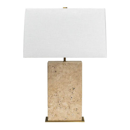 Delphine | Travertine Table Lamp - Natural & Brass - Mirra Interiors