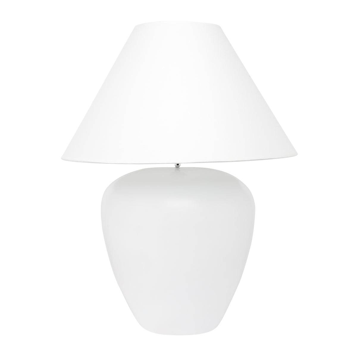 Peyton | Ceramic Table Lamp White (White Shade) - Mirra Interiors