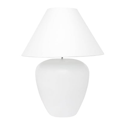 Peyton | Ceramic Table Lamp White (White Shade) - Mirra Interiors
