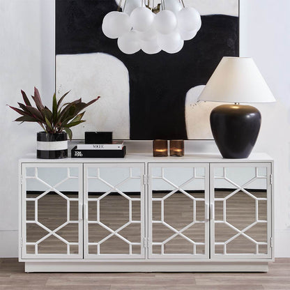 Peyton | Ceramic Table Lamp Black (White Shade) - Mirra Interiors