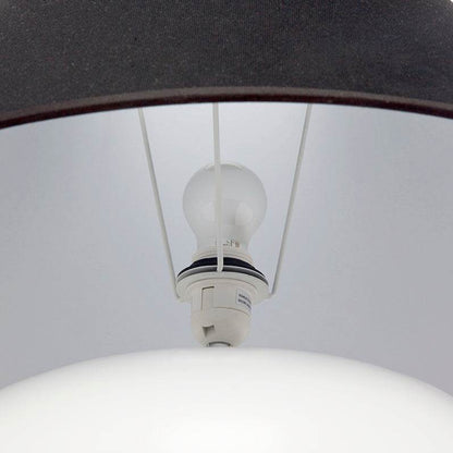 Peyton | Ceramic Table Lamp White (Black Shade) - Mirra Interiors