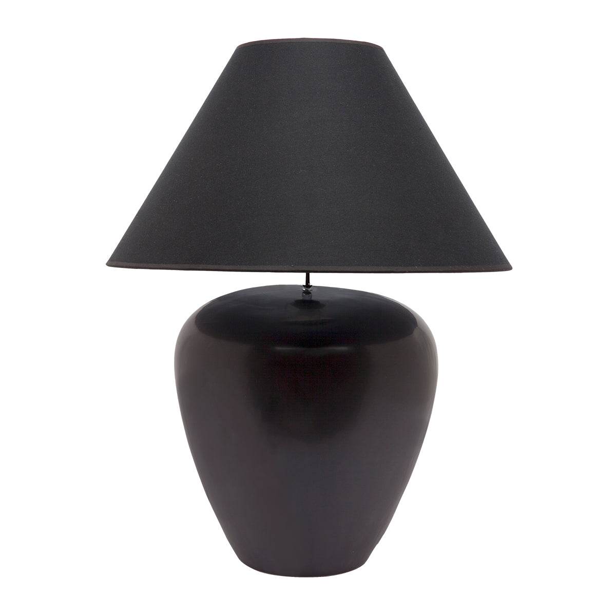 Peyton | Ceramic Table Lamp Black (Black Shade) - Mirra Interiors