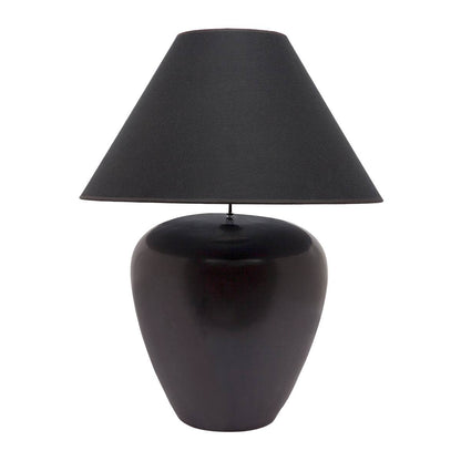 Peyton | Ceramic Table Lamp Black (Black Shade) - Mirra Interiors