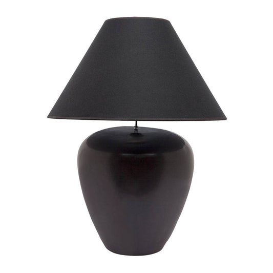 Peyton | Ceramic Table Lamp Black (Black Shade) - Mirra Interiors