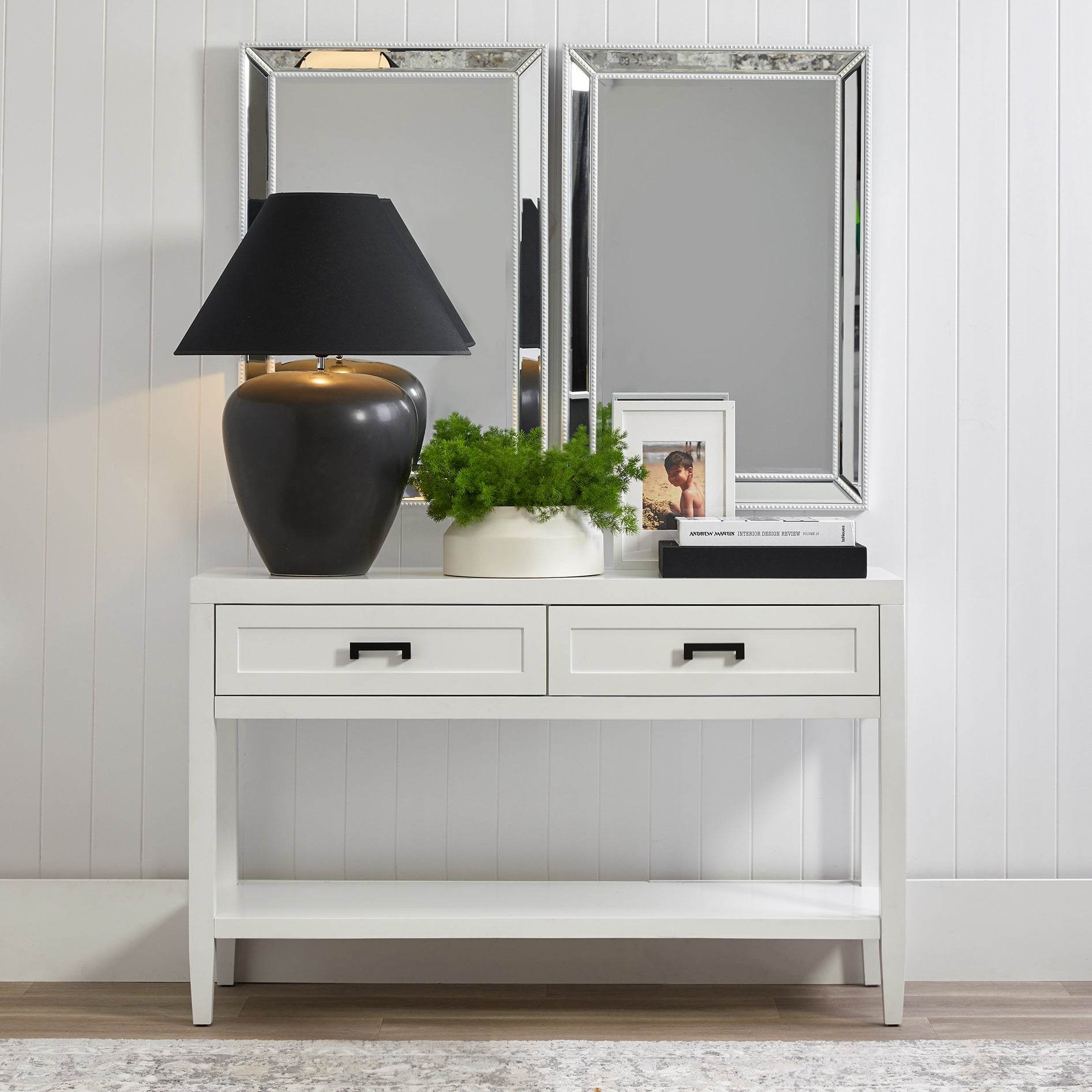 Peyton | Ceramic Table Lamp Black (Black Shade) - Mirra Interiors