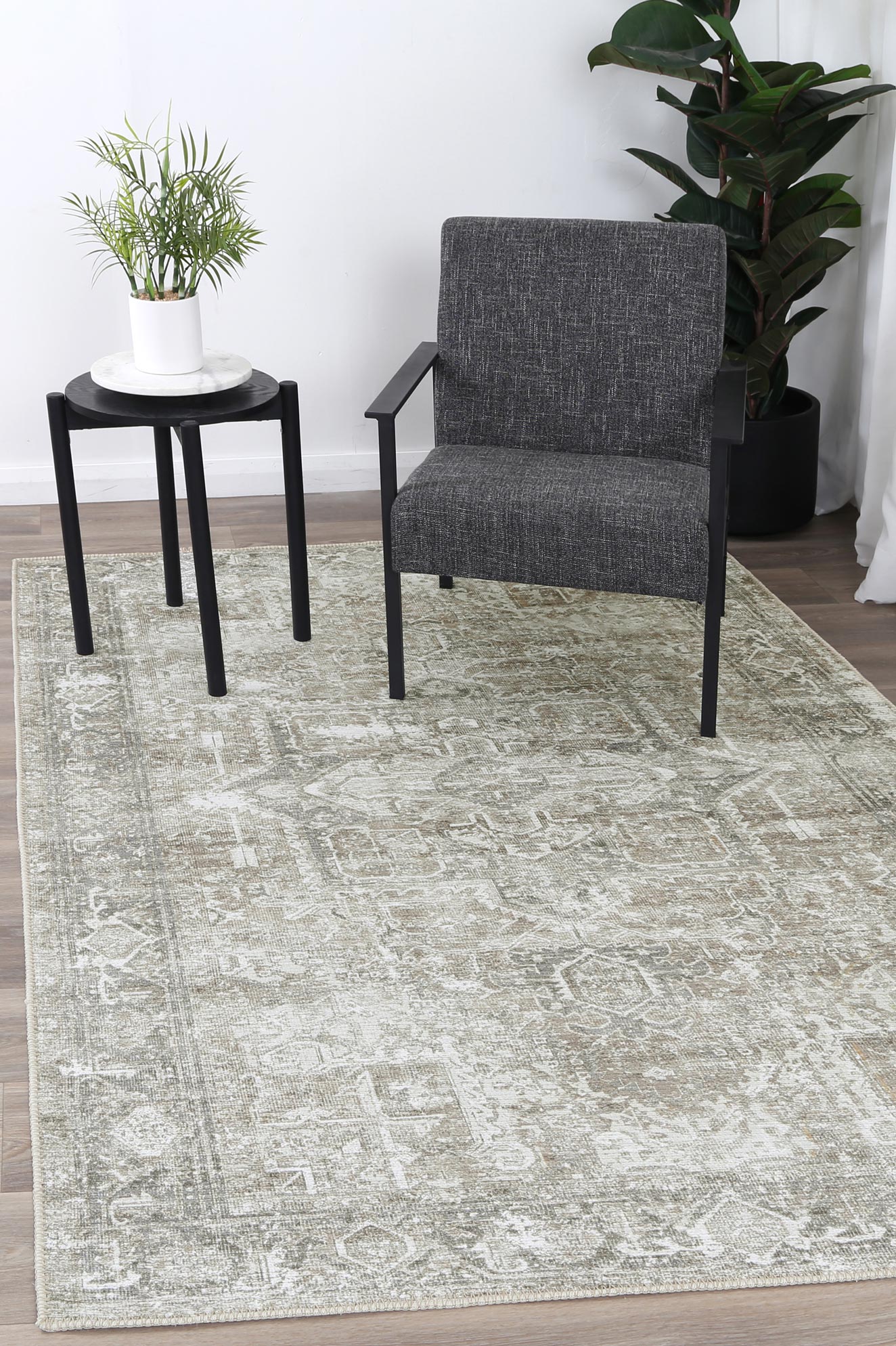 Babylon Nuzi Neutral Washable Rug - VTL1190-01