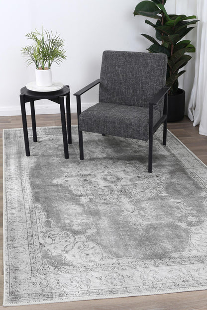Babylon Isin Light Grey Washable Rug - VTL1192-01
