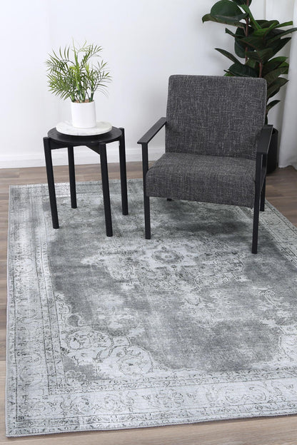 Babylon Isin Dark Grey Washable Rug - VTL1192-02