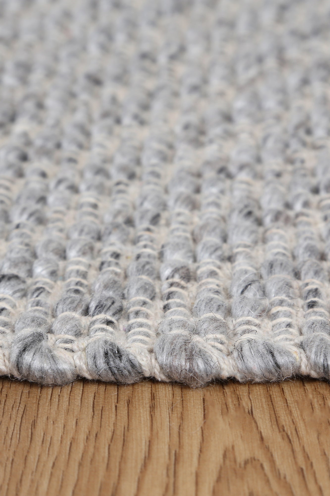 Basalt Grey Wool Blend Textured Rug - GREY