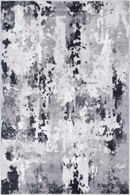 Bergen | Abstract Black and Grey Rug
