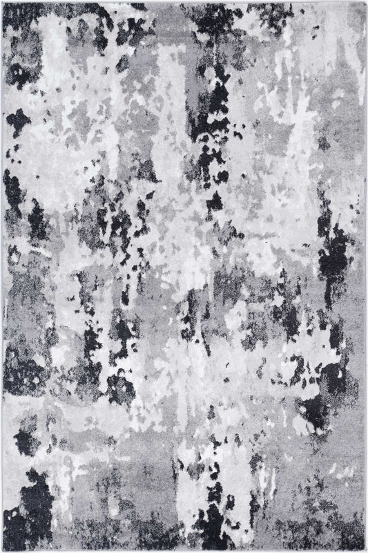Bergen | Abstract Black and Grey Rug