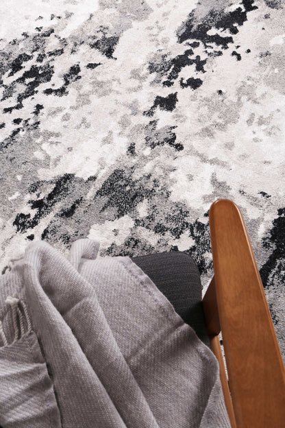 Bergen | Abstract Black and Grey Rug