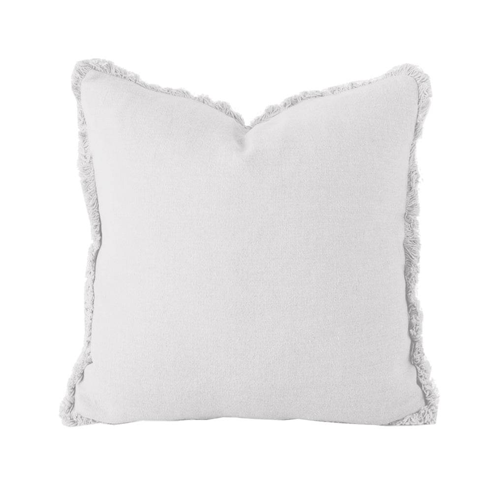 Eloise | Fringed Linen Cushion Silver - Mirra Interiors