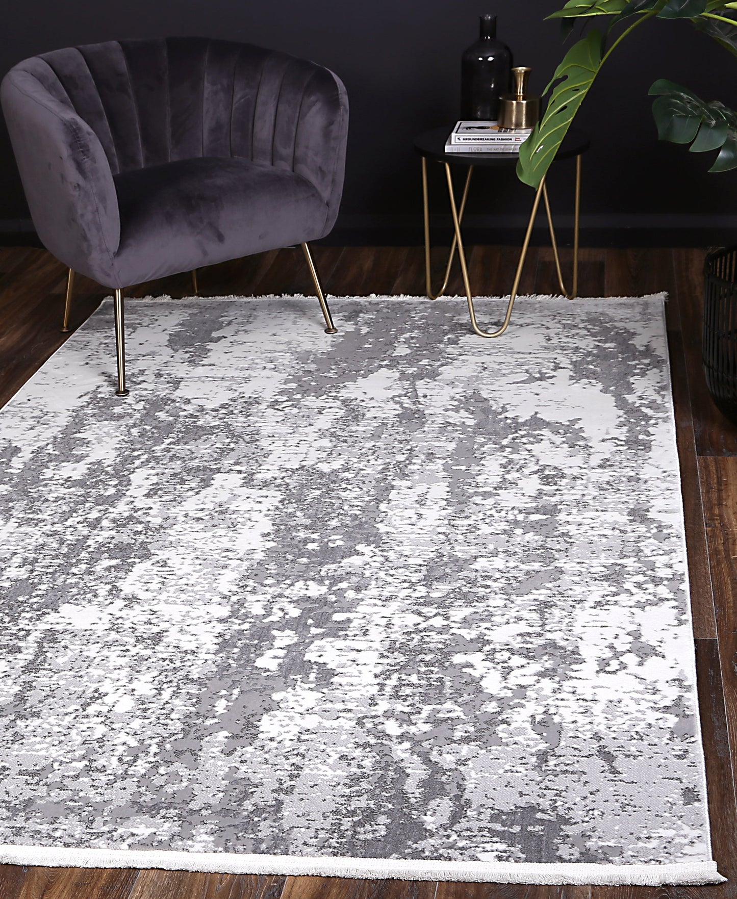 Bohemian Paradise One Modern Grey Rug - 01GREY