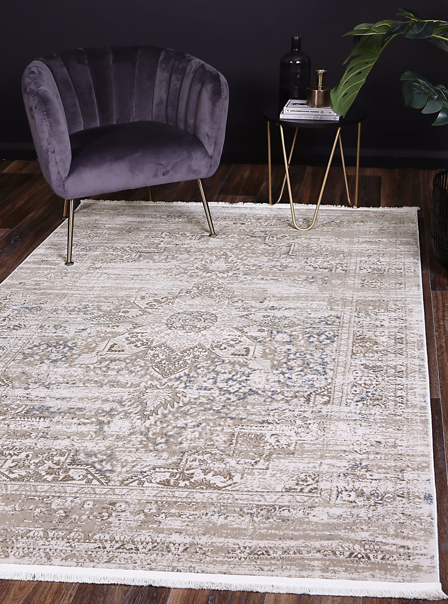 Bohemian | Paradise Medalion Rug - Beige & Blue