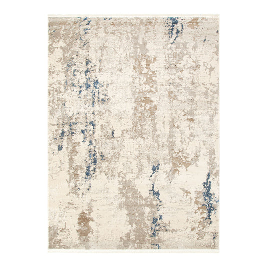 Bohemian Paradise One Modern Beige Blue Rug - 01BBLU