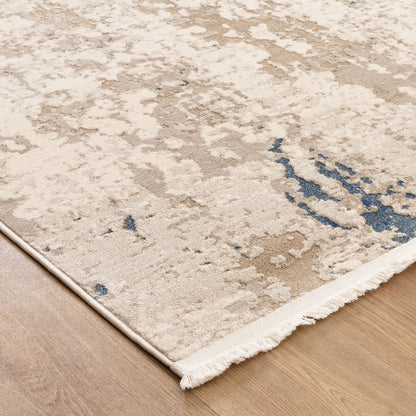 Bohemian Paradise One Modern Beige Blue Rug - 01BBLU