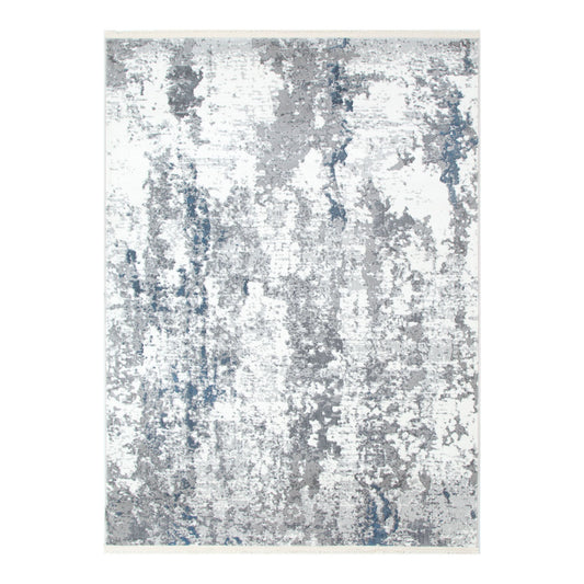 Bohemian Paradise One Modern Grey Blue Rug - 01GBLU