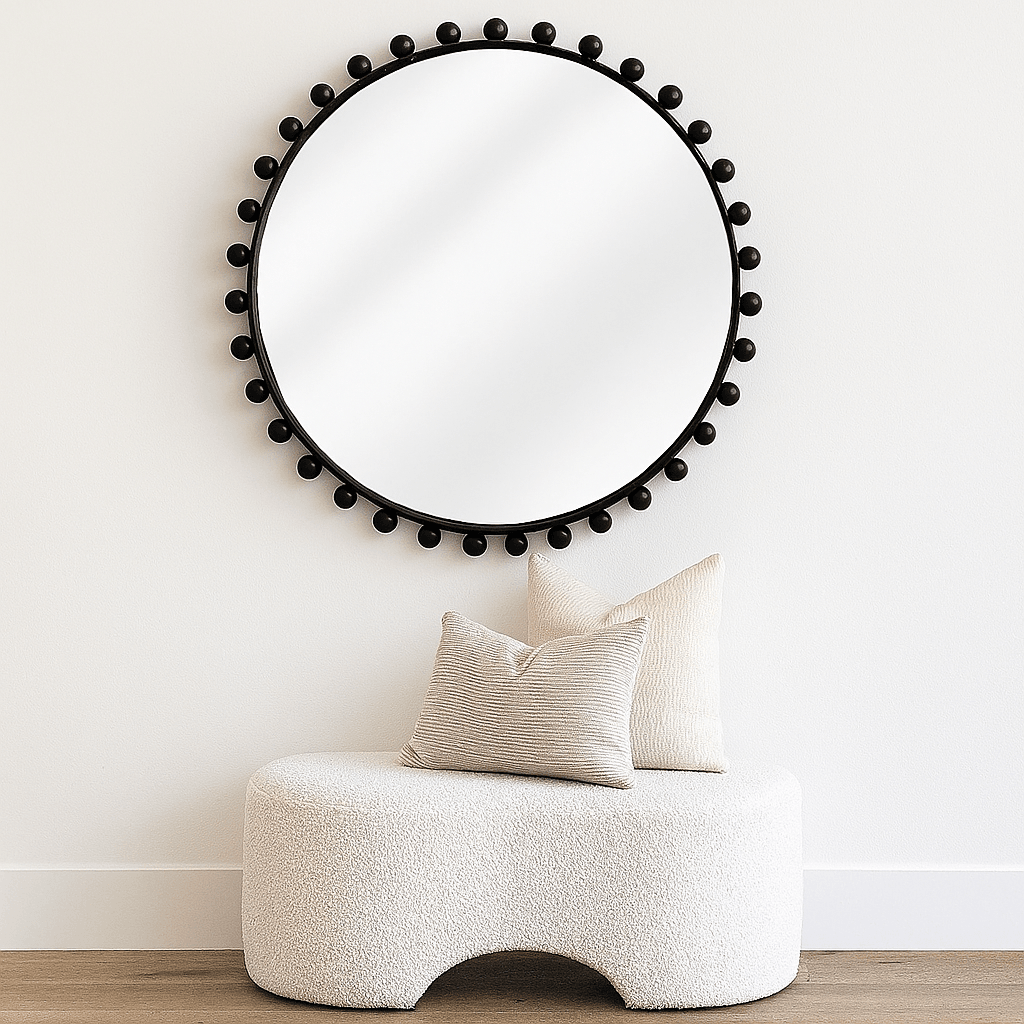 Berkley | Bold Round Wall Mirror - Black - Mirra Interiors