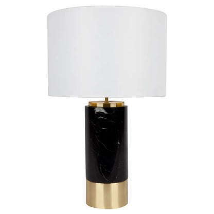 Pablo | Marble Table Lamp - Black (White Shade)