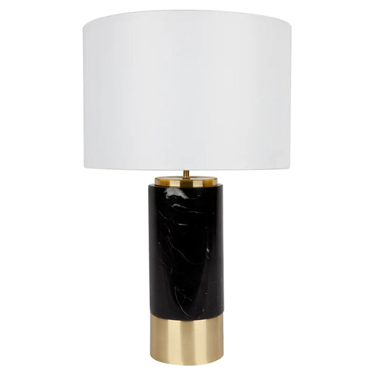 Pablo | Marble Table Lamp - Black (White Shade)