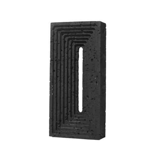 Loki Resin Textured Brick Sculpture Black | Mirra Interiors