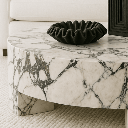 Lyra | Marble Fluted Ruffle Bowl Black - Mirra Interiors